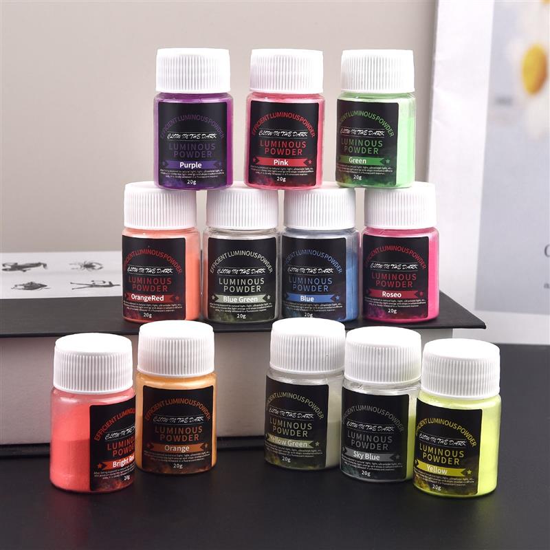 20g/Bottle Luminous Powder Resin Pigment DIY Epoxy Resin Mold Nail Art Glitter Powder Glow In The Dark Jewelry Making Supplies