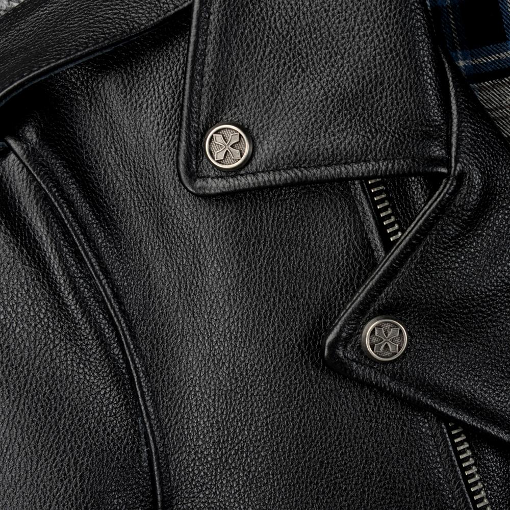 Motorcycle Jacket Men Genuine Cow Leather Jackets Slim Short Men's Cowhide Coat Autumn Biker Jacket Moto Riding Clothing Spring