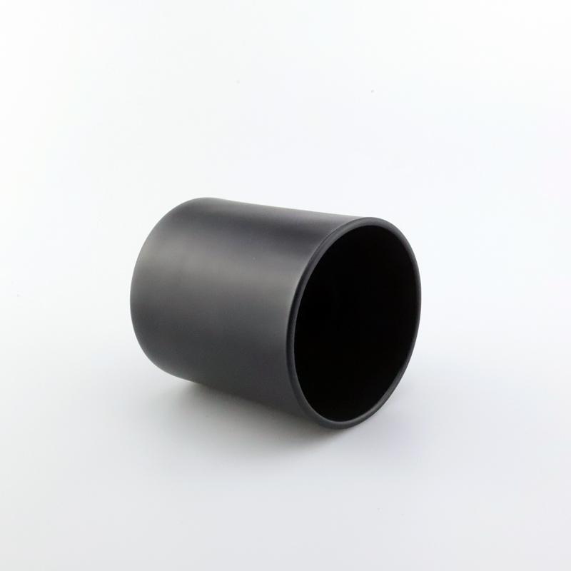 High Quality Fancy Christmas Empty Modern Cylinder Glass Black Frosted Candle Jars
