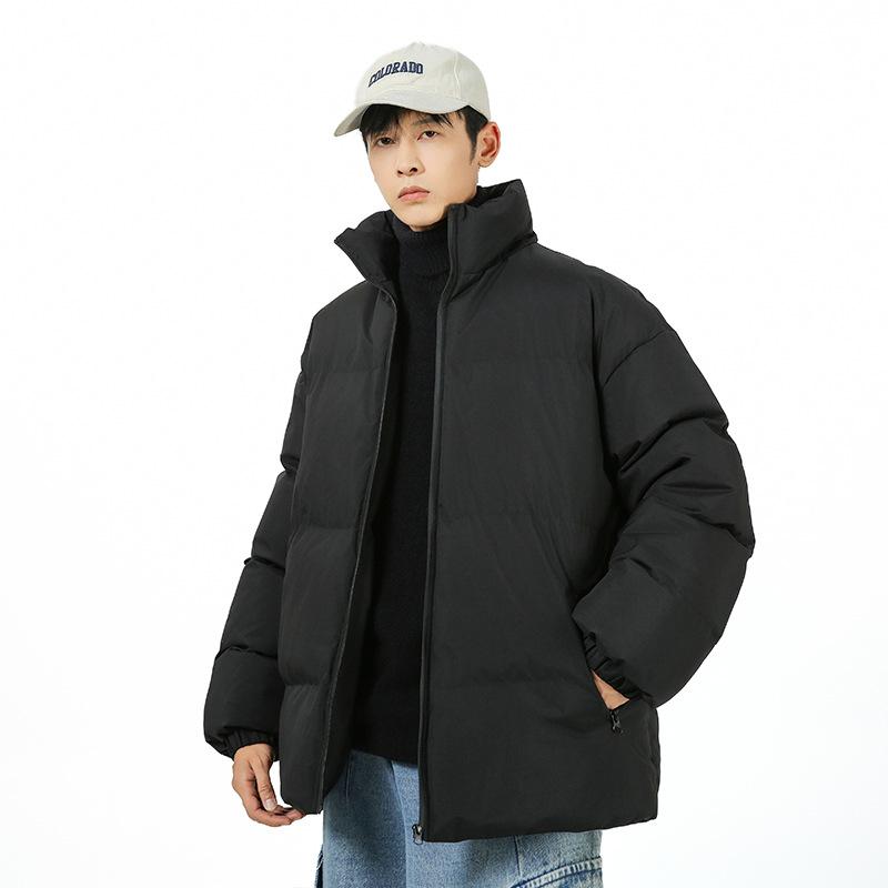 

Мужская утолщенная стойка-воротник, теплая одежда из хлопка, универсальная куртка в гонконгском стиле 3XL чёрный