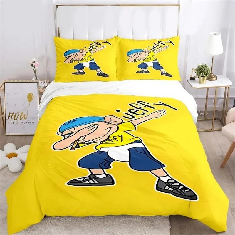 

3D Print Cartoon SML Jeffy Bedding Set Bedroom Soft Modern Bedspreads Comefortable Kids Duvet Cover Quilt Cover And Pillowcase EU Double 200x200cm