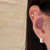 Women's Accessories 925 Silver 3-Ring One-Touch Earrings