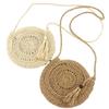 Round Soft Paper Rope Shoulder Bag Tassel Handmade Crossbody Bags Straw Bag Circle