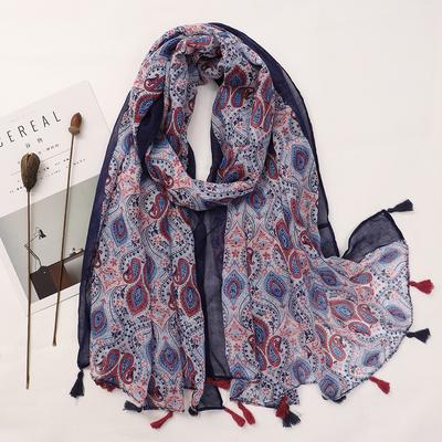 Luxury Brand Women Cotton Scarf Fashion Beach Printt Shawl Wraps Female Foulard Tassel Scarves Arab Hijabs Muffler Bandana Pareo