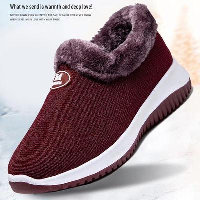 Women's Old Beijing Velvet-Lined Non-Slip Cotton Shoes - Thick, Warm, Soft-Soled, Ideal for Middle-Aged and Elderly Mothers