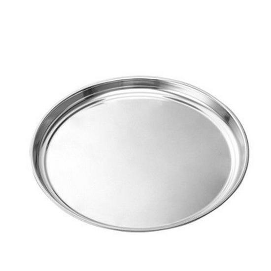 Large Thickened Stainless Steel Round Tray for Hotels and Home