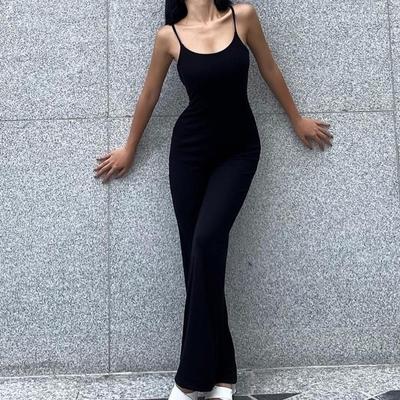 Amerikanischer Stil Elegant Neu Uni Damen Korea Chic Slim Sexy Trägerloser Einteiler Jumpsuit Damen Lässige Lange Hose High Street