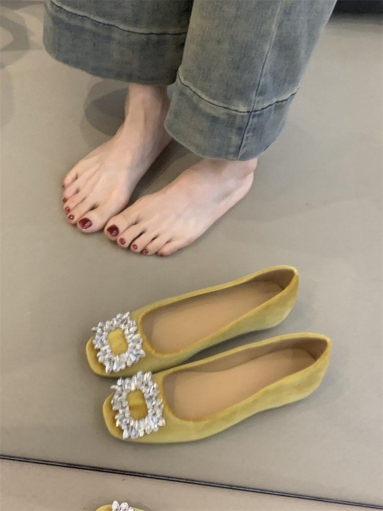Gentle Fairy Wind Single Shoes Female 2025 New French Temperament Elegant Satin Rhinestone Inner Height-increasing Evening Shoes