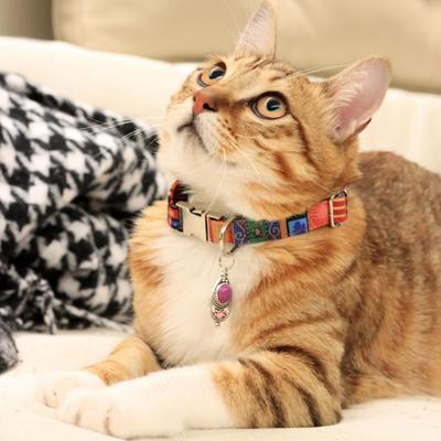 Vintage Haustierhalsband Boho Verstellbares Nylon-Hundehalsband mit Perlenanhänger für Kleine Mittelgroße Große Hunde Katzen