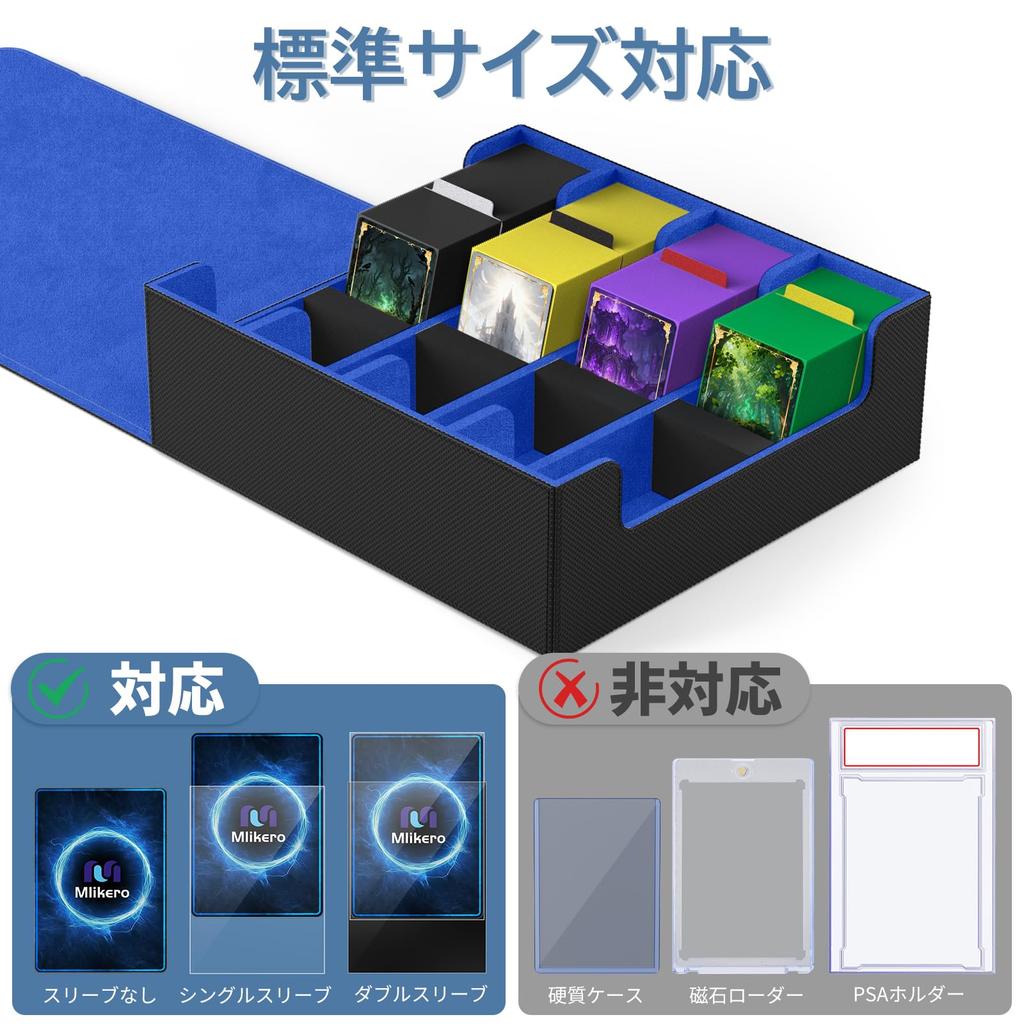 Mlikero Deck Large Holds 2400 Magnetic Trading Card Storage Includes 10 Dividers and 4 Foam Compatible with Duel and Other Card Games and Case,