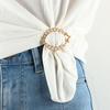 Yousheng Clothes Corner Knotted Buckle Elegant Faux Pearl Rhinestone Round Love Heart T-shirt Scarf Clothing Corner Tie Clip Ring Fashion Jewelry