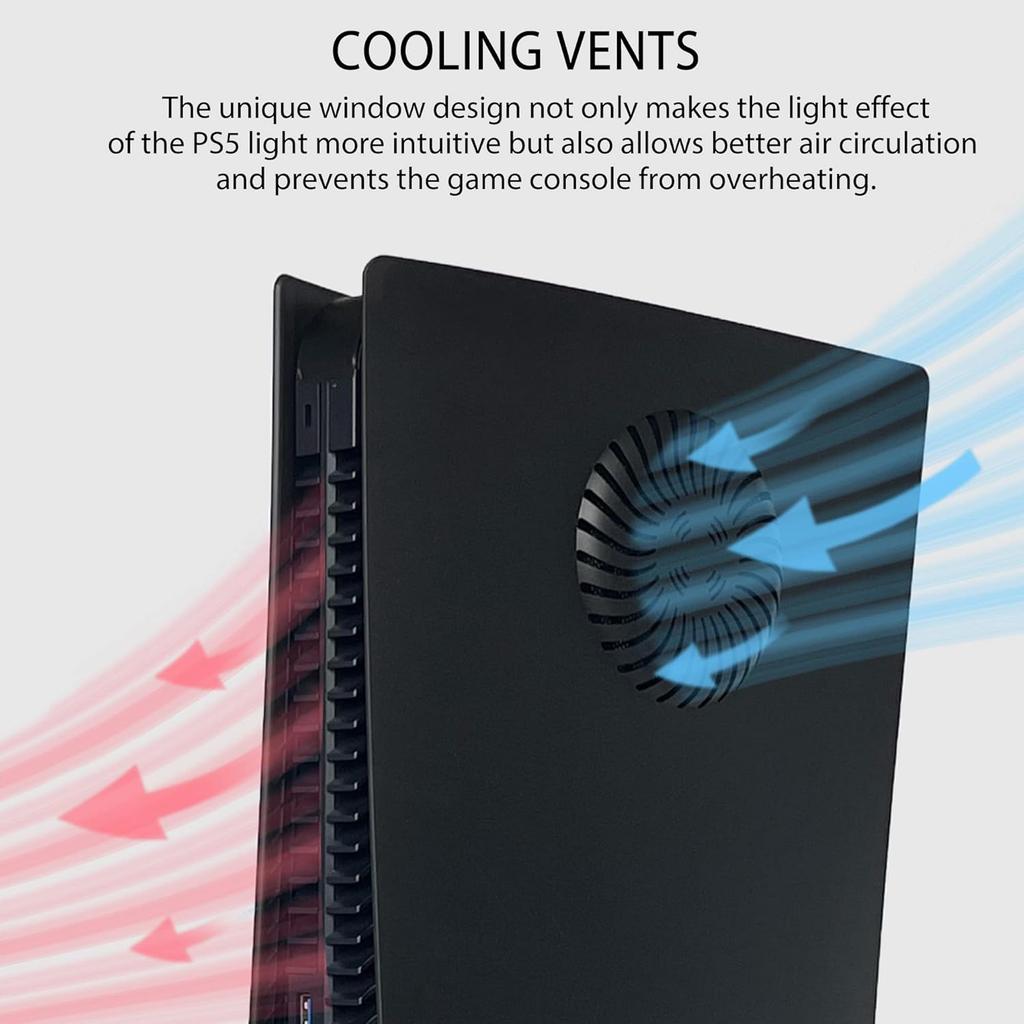 Faceplate with RGB Light Strip for PS5 Digital Edition DOBEWINGDELOU 400+ Effects LED Light Ring Console Cover for PS5 Digital Edition DIY Decoration