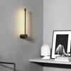Bedroom Bedside Lamp Strip LED Wall Lamp Simple Modern Staircase Living Room Background Wall Light Hotel Black Gold LED Sconce