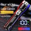 High-Brightness Long-Range P50 Laser Zoom Flashlight with TYPE-C Charging and Digital Display
