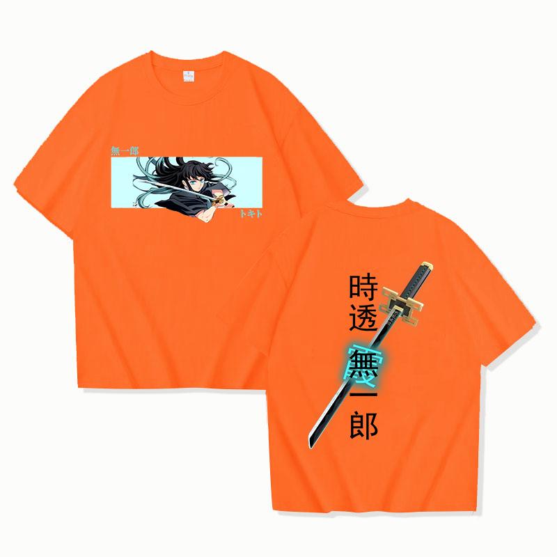 New Anime Tokitou Muichirou Print T Shirt Women Men Short Sleeve Tops Tees Summer Fashion Loose Casual T-shirt