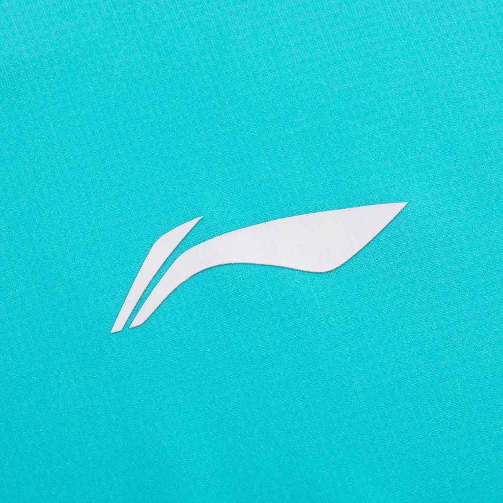 Li-Ning Club Series Striped V-Neck Competition Sports Short Sleeve T-Shirt Unisex Tops Ocean-Blue AAYU155-3