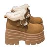 Thick-soled snow boots, new winter models, small height-increasing, piled and thickened warm wool cotton shoes