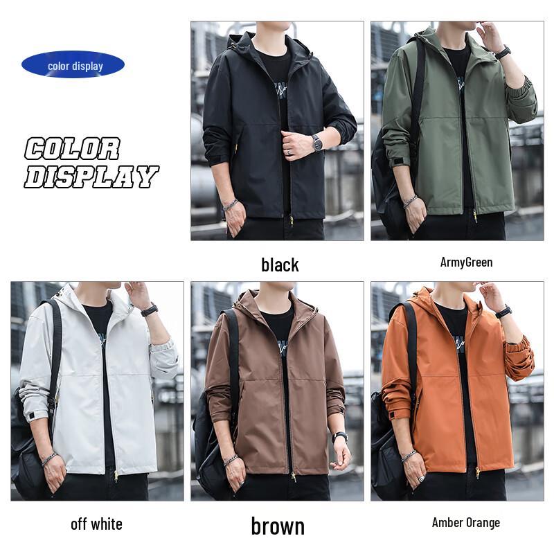 ROMON Men's Autumn Hooded Windproof Business Casual Jacket