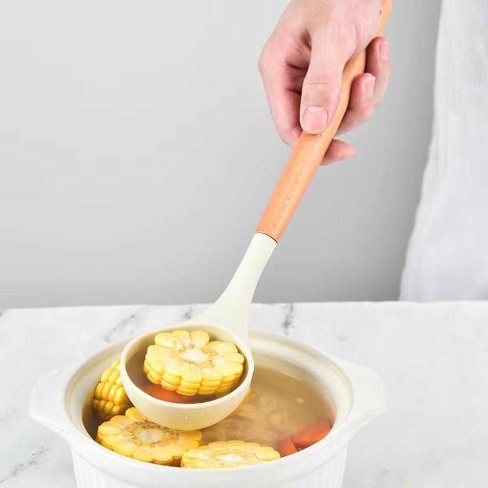 3Pcs Heat Resistant Non-Stick Spatula Wooden Handle Cooking Turner Spatula  Home Cooking