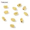18K Gold Plated Brass 3.3mm*5.4mm Oval Cylindrical Spacer Beads,Separators For Bracelet,DIY Bracelet Necklace Making Accessories