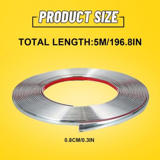 16Ft Chrome Molding Trim Strip Car Door Window Bumper Side Trime Protector Guard