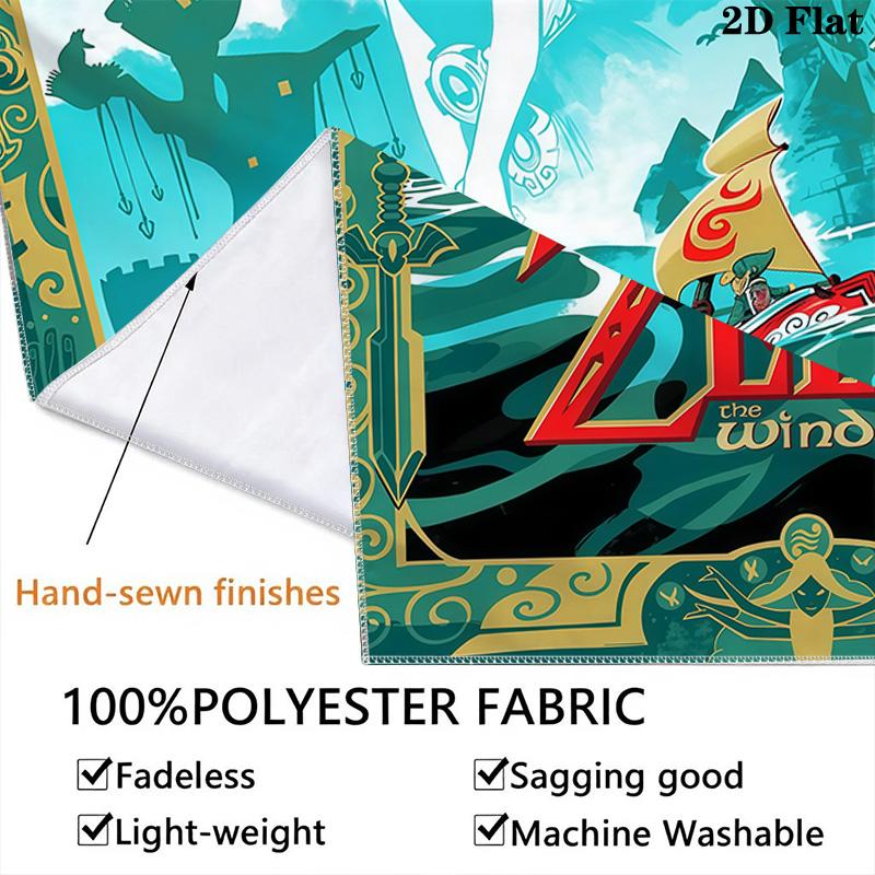 Link'S Epic Journey Zelda Adventure Tapestry Fashion Print Background Cloth Soft Wall Covering Decoration Atmospheric Background Cloth