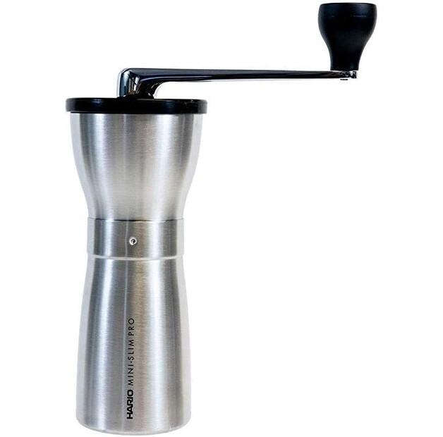 Кофемолка Hario Mini-Slim Pro ручная серебристая (MMSP-1-HSV)