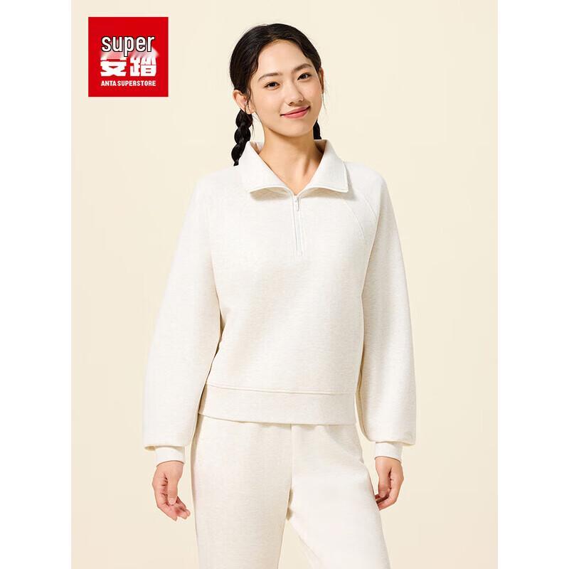 ANTA Women s Loose Half-Zip Stand-Collar Sweatshirt XL