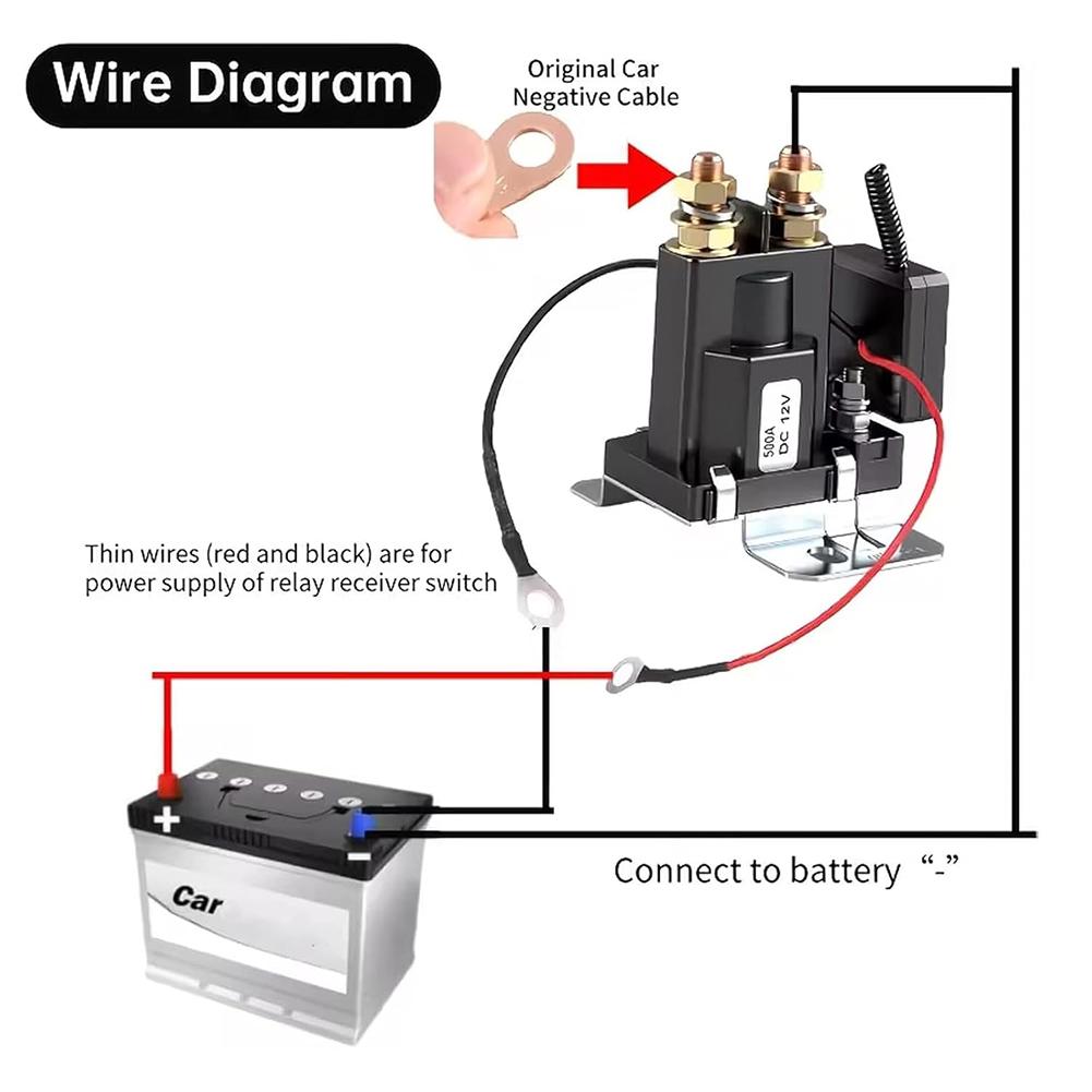 12V 24V Wireless Remote Battery Disconnect Switch Remote Start Warm-Up/Cool-Down High Current Capacity Stable Reliable