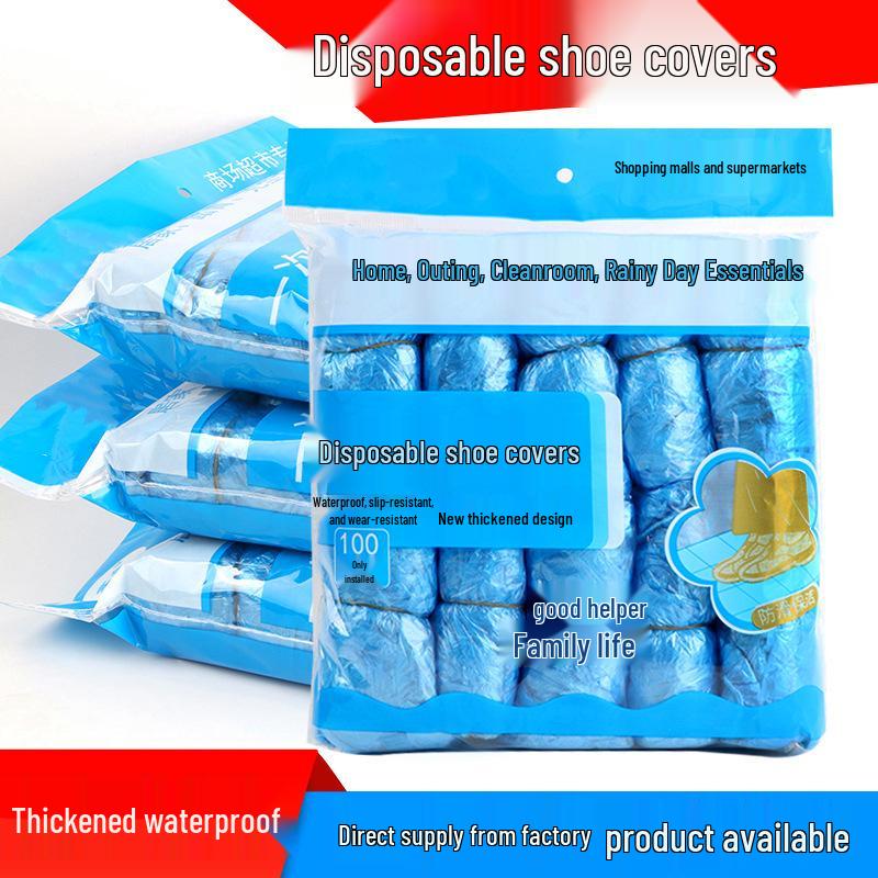 

Водонепроницаемые Нескользящие Одноразовые Бахилы для Использования в Помещениях - Толстая и Износостойкая Пластиковая Пленка для Ног для Взрослых, Студентов и Компьютерных Залов.