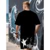 Summer New Men's Short-Sleeved Set with 3D Skull Pattern Print - Street Casual Fashion Comfortable and Soft