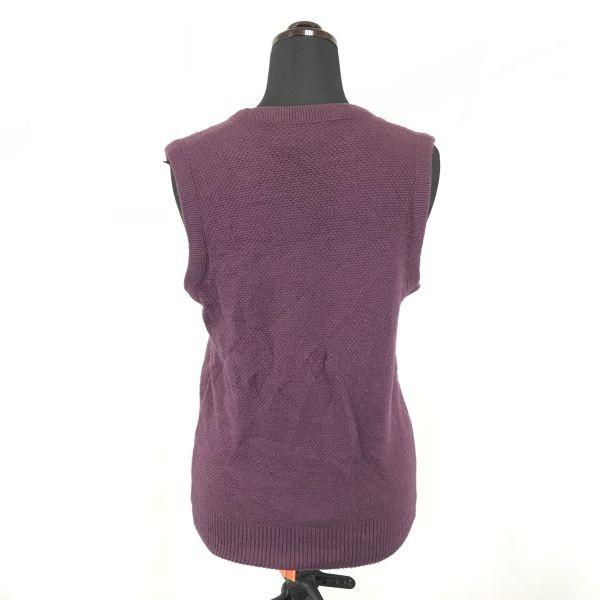 Vintage USA Made / Christian Dior / Knit Vest [Women’s S / Purple] V-Neck(USED)