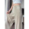 Sommer Batik Leinen Weitbein Hose Hohe Taille Locker Lange Hose für Damen