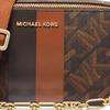 Michael Kors MK Jet Set Logo Stripe Classic Monogram Zipper Closure Faux Leather Camera Bag Women Shoulder Bag Dark-Brown 32H3GJ6C1B-277