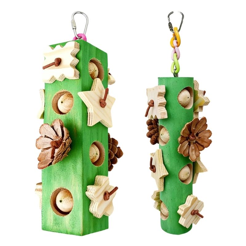 2PCS Wood Bird Chew Wooden Block Stick Toy For Pet Parrots Teeth Grinding And Stress Reduce Cage Entertainment Toy