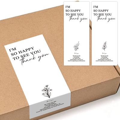 50 Sheets/pack, Simple Floral Thank-you Stickers, Rectangular, Sealing Stickers, Gift Packaging, Decorative Stickers, Sealing Stickers
