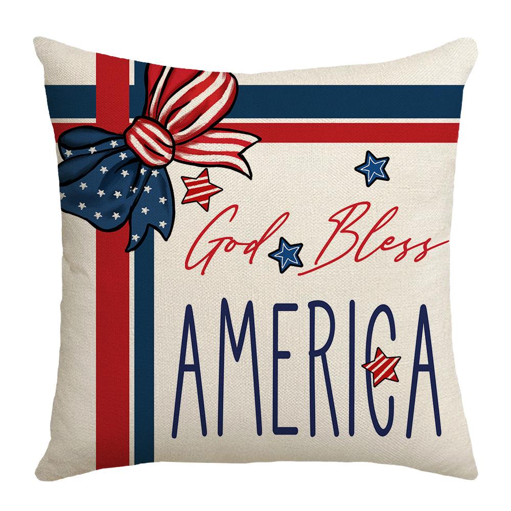 New Style Pillow Case Linen Print Decorative Holiday Sofa Bedside Pillow Case