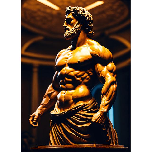 Stone Gold Statue Muscular Greek God Statue Prints Poster Canvas Painting Modern Wall Art Picture Living Room Bedroom Home Decor