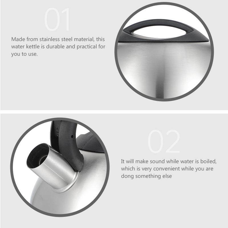 Edelstahl Pfeife Teekessel Geräuschmachend Wasser kochender Kessel Große Kapazität Gasherd Induktionsherd Küche Bar