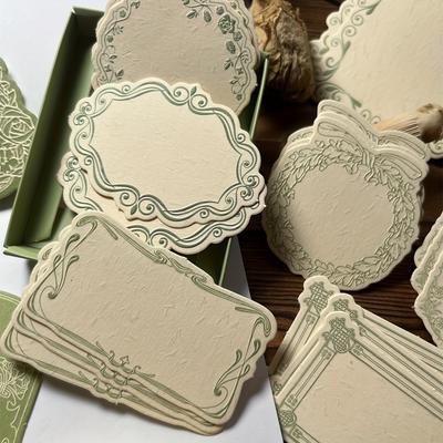 30 peças de Papel Adesivo Vintage em Caixa com Papel Relevado Material de Cartão Espesso Arte Papel Decorativo para Diário