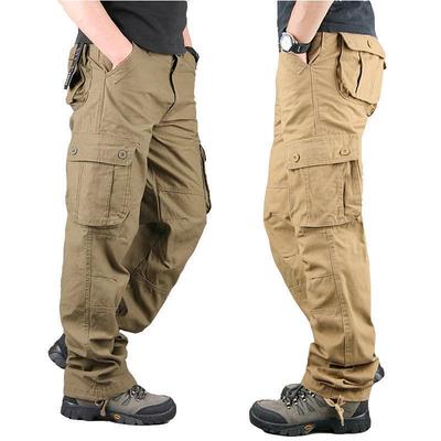 Herren Übergröße Atmungsaktive Baumwolle Taktische Cargo Hose - Mehrere Taschen, Verschleißfest Outdoor Freizeit Hose