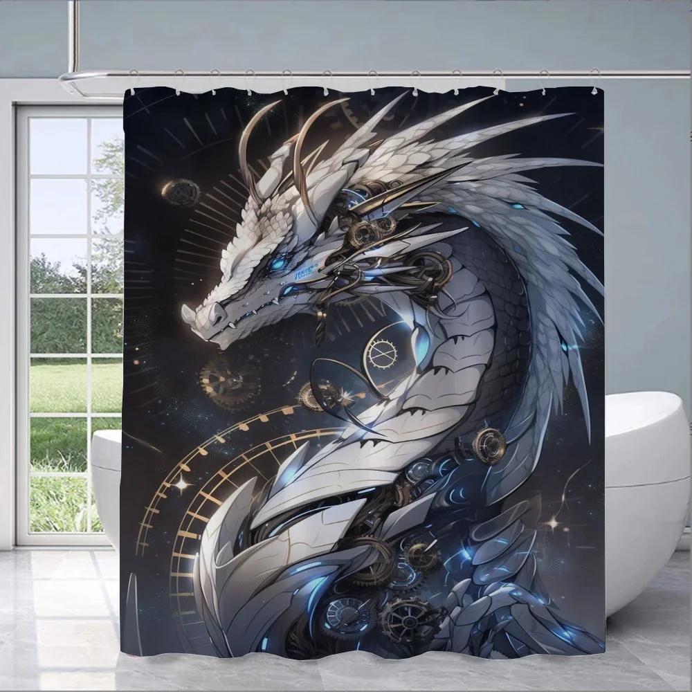 

Chinese Dragon Bathroom Curtains For Houses Rooms Bath Curtain Folding Partition Shower Accessories Bedrooms Waterproof W60H190(CM)-1 Pcs