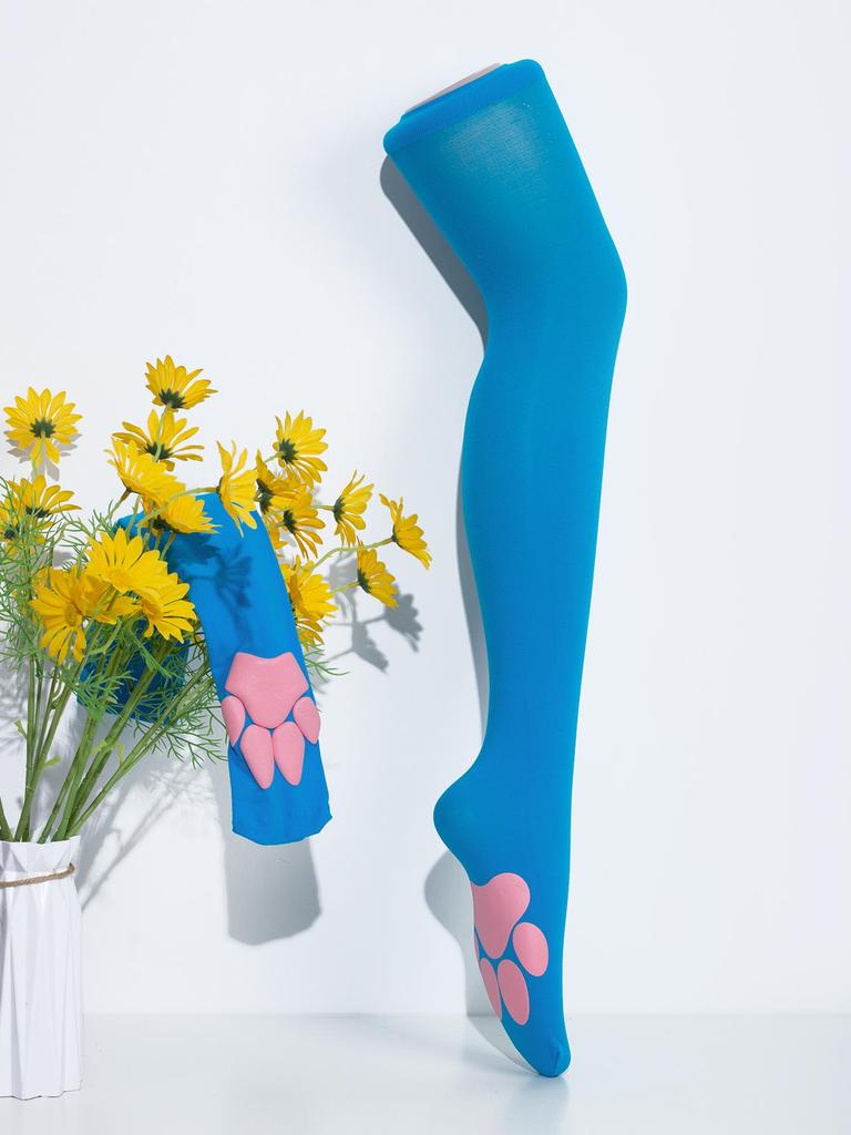 Women's Spring/Summer Long Casual Cat Paw Print Aerobics Sports Socks