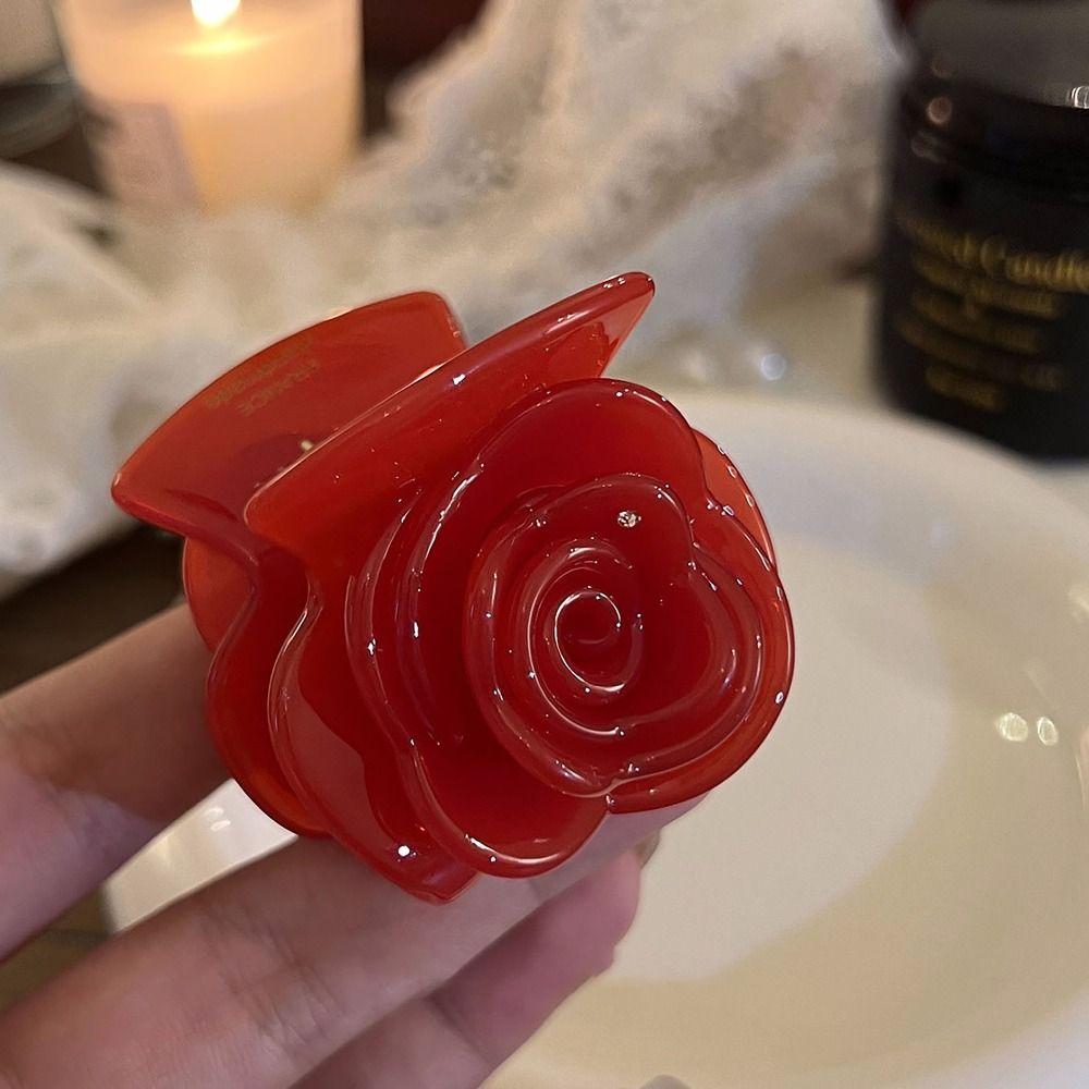 Rose Hair Clip Gentle Anti-sloughing Hair Accessories Ponytail Hair Clip High Elastic Headdress Hair Clamps Braided Hair