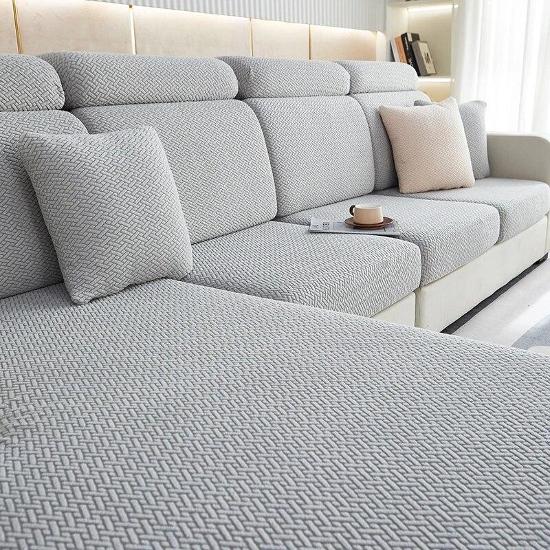 Funda de Cojín de Asiento de Sofá Funda de Silla Extraíble Jacquard Funda Elástica Lavable Protector de Muebles 1/2/3/4 Plazas