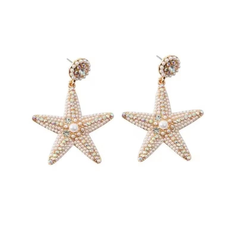 New Fashion Exaggerate Personality Acrylic Retro Star Earrings Cute and Elegant Women's Festival Party Accessories Gifts