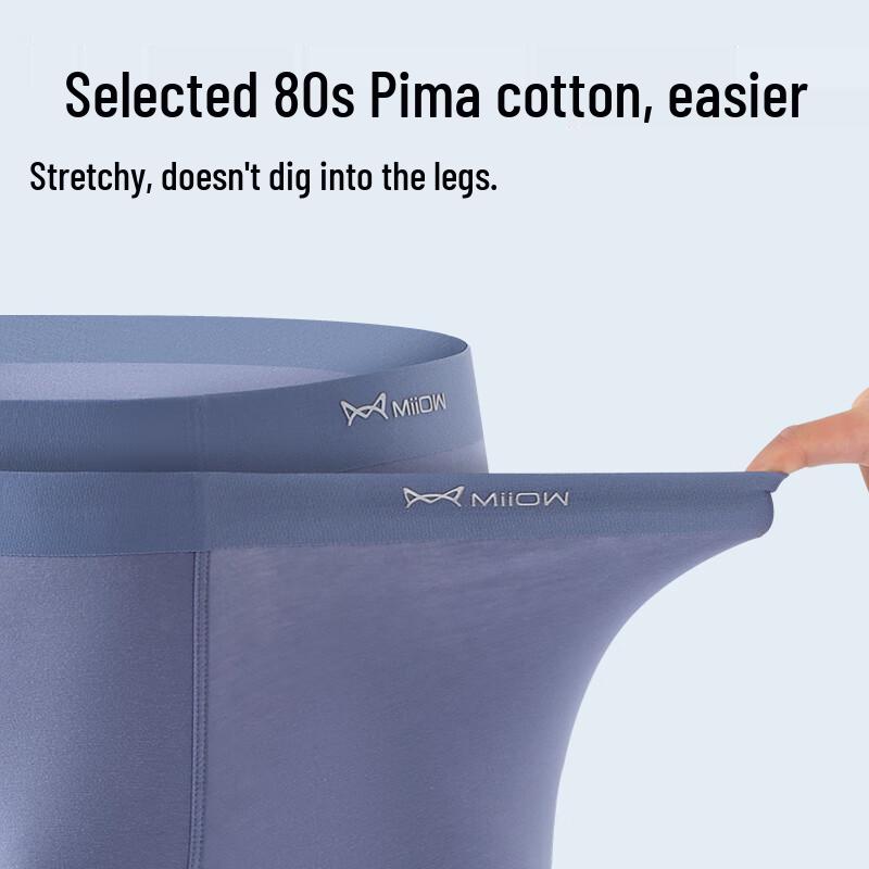 Maoren Men's Pima Cotton Anti-Chafe Long Leg Boxer Briefs