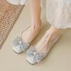 Weiwei Girl 5933-8 Rhinestone Pointed Toe Flats Low-Cut Slip-On Moccasins 2023