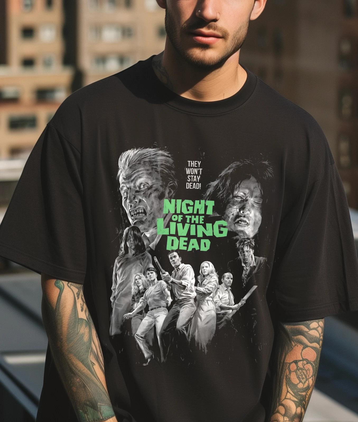 Night of the Living Dead T shirt | Vintage Horror Tee | Halloween Zombie Classic 4XL