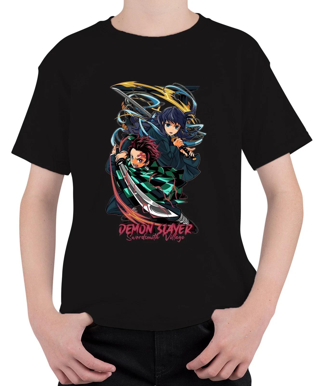 Demon Slayer Swordsmith Village Tanjiro Schwert Anime Geschenk Unisex Kinder T-S S